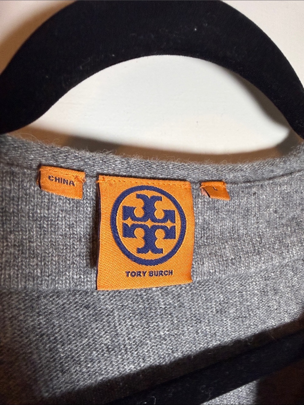 Tory Burch Gray V‑Neck Sweater with Silver Beaded Trim - Picture 2 of 8